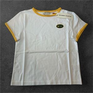 The Sunday Collective Boys Girls T-Shirt White and Yellow Size 6Y Oval Graphic
